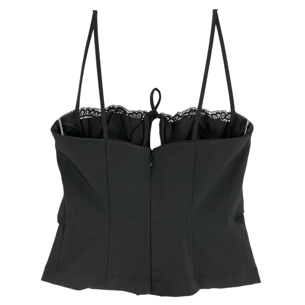 Blumarine Lace Black Tie-Front Bustier Top Size 36 IT / US 0 - Picture 3 of 4